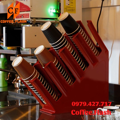 Kệ đựng ly, cốc trà sữa nhựa 4 ngăn - Kệ để ly cafe và ly trà sữa 4 ngăn