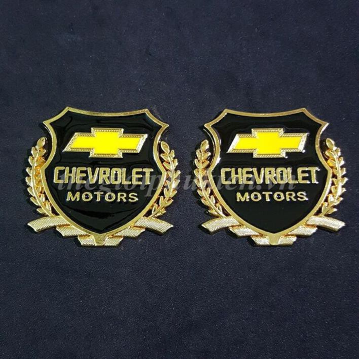 Bộ 2 Logo dạng Bông lúa theo xe -Chevrolet( hàng chất )