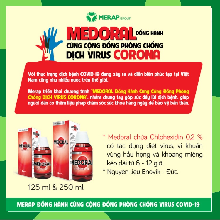 Medoral Nước Súc Miệng Và Sát Khuẩn Họng [Chai 250ml]