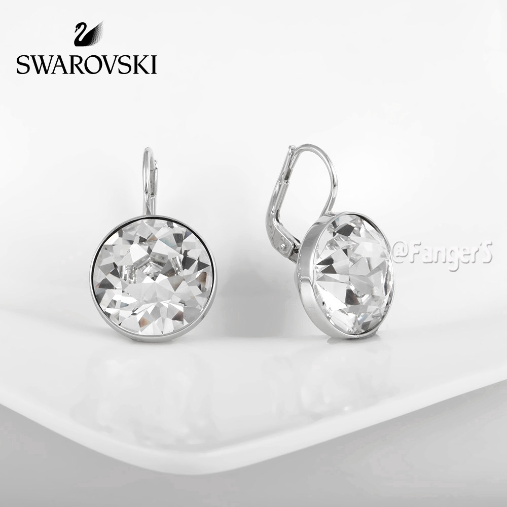 Hàng Có Sẵn!!!Bông Tai Mạ Vàng Đính Pha Lê Trắng Thời Trang Swarovski