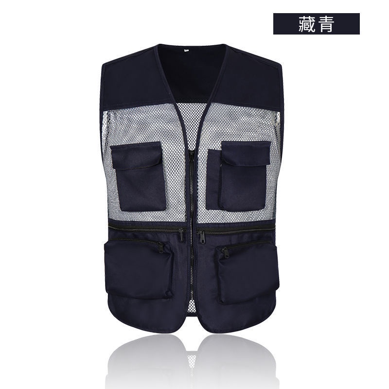 Áo Ba Lỗ Phối Lưới Mỏng Thoáng Khí Nhiều Túi Thời Trang Mùa Hè