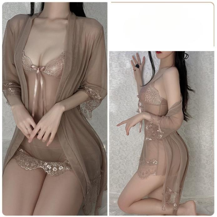 Váy Ngủ Sexy Đầm Ngủ Vải Lưới Ren Mềm Quyến Rũ 2 Màu 525