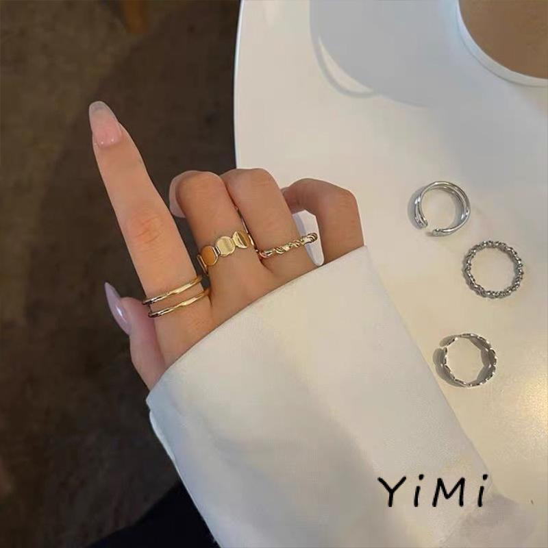 Set 3 Nhẫn Đeo Ngón Tay Phong Cách Hàn Quốc Thời Trang Cho Nữ