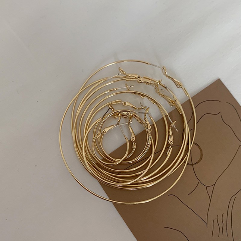 Bông Tai Hình Tròn Đơn Giản Theo Phong Cách Hàn Quốc Dành Cho Nữ