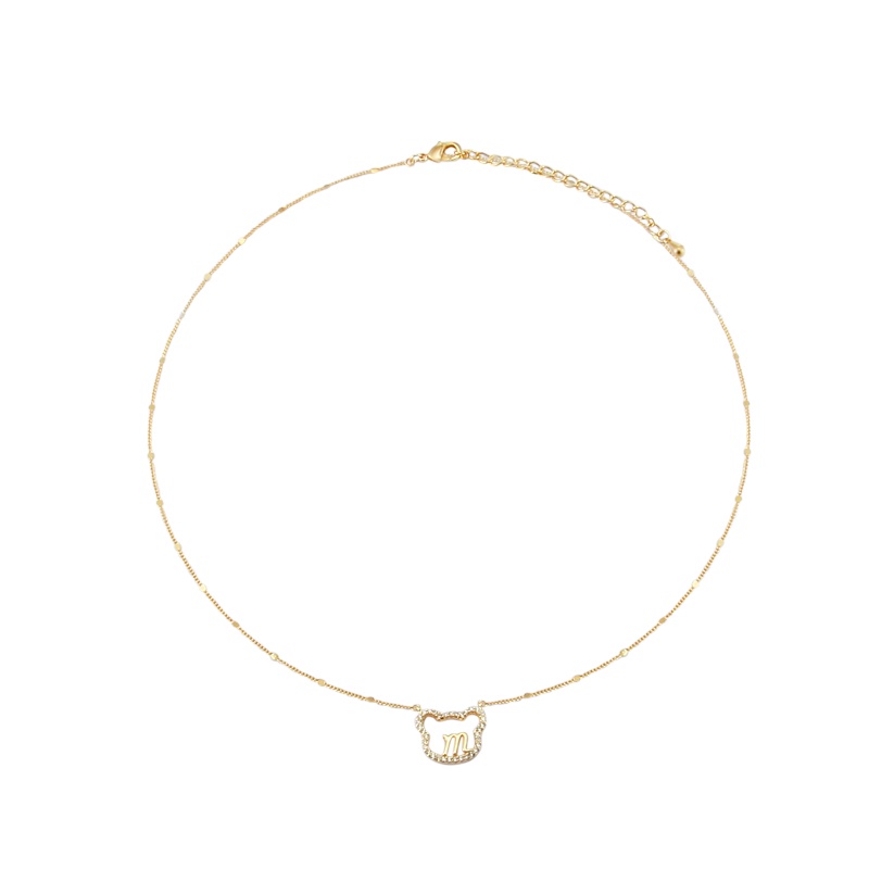 Dây chuyền QIHE JEWELRY dáng dài phối mặt hình gấu và chữ M sang trọng hợp thời trang dành cho nữ
