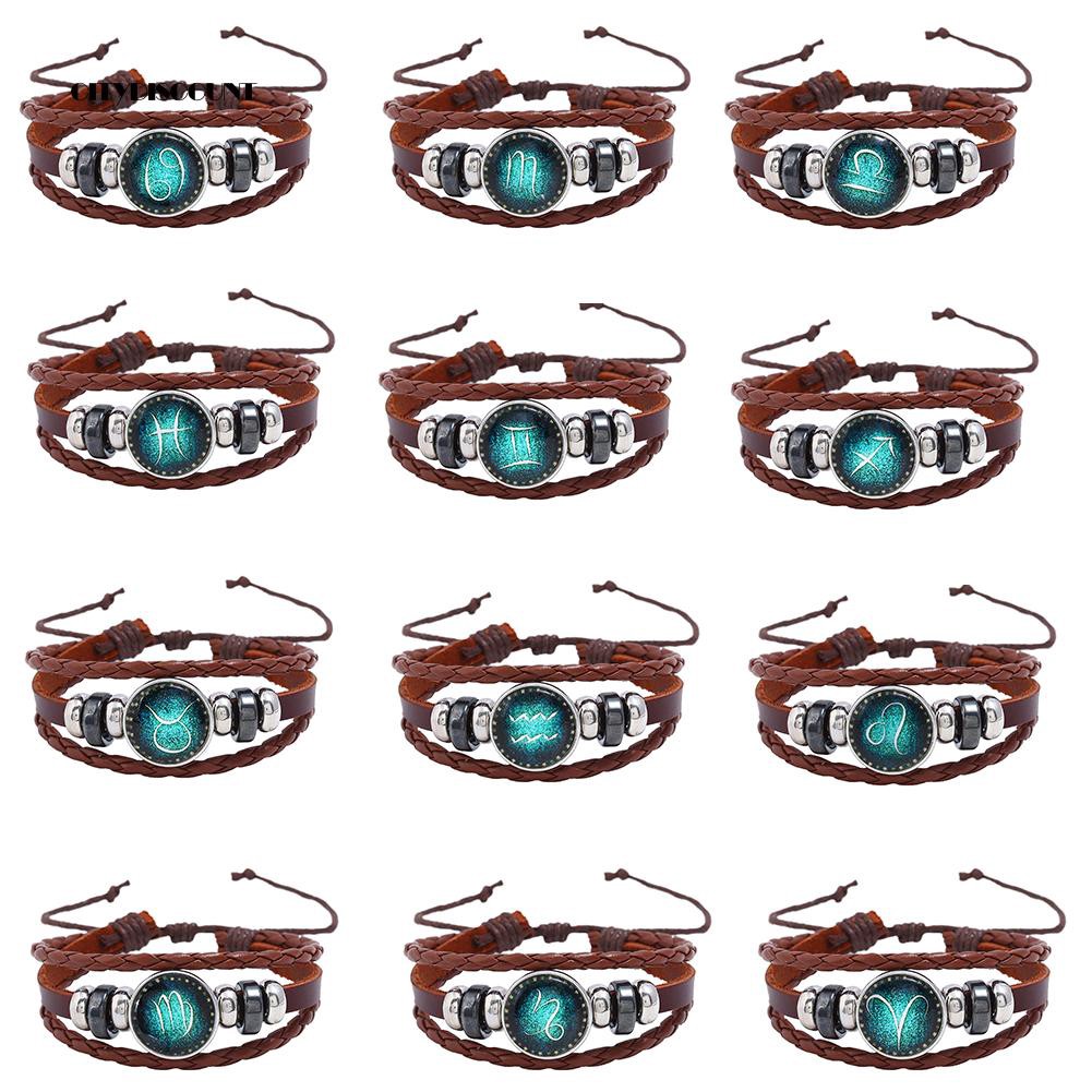 Vòng đeo tay nhiều dây mặt 12 cung hoàng đạo cổ điển | BigBuy360 - bigbuy360.vn