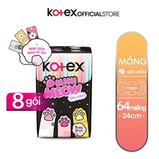 Combo 8 Băng vệ sinh Kotex Mini Meow Siêu Mềm SMC 8 miếng