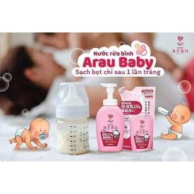 NƯỚC RỬA BÌNH ARAU BABY [FREESHIP] NƯỚC RỬA BÌNH ARAU BABY NỘI ĐỊA NHẬT CHAI 500ML/TÚI 450ML