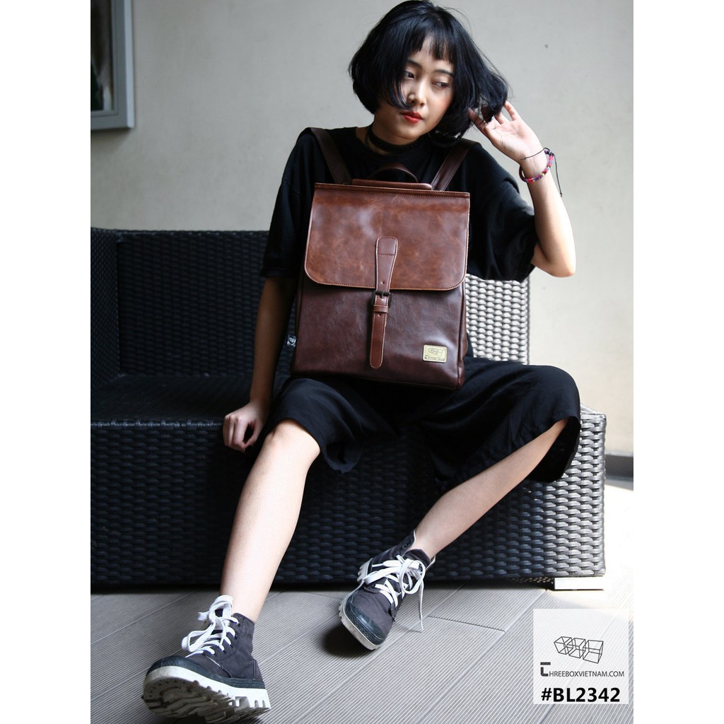 Balo da Unisex Three-Box đựng được laptop 13inch
