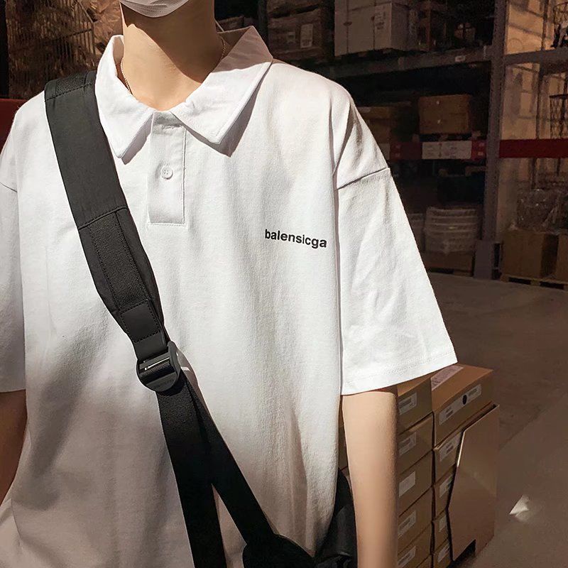 Áo polo Ngắn Tay Dáng Rộng Thời Trang Mùa Hè Nhật Bản Dành Cho Nam