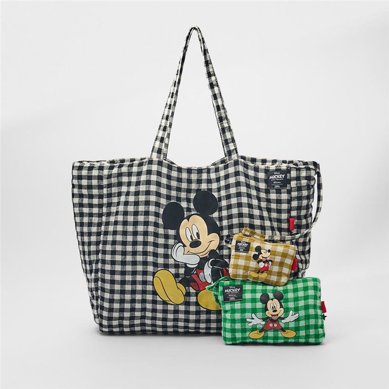 ZARA Túi Xách Vải Canvas Họa Tiết Chuột Mickey Dễ Thương Cho Bé Gái