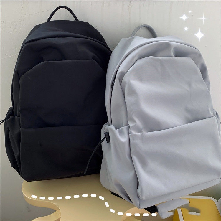 Backpack Korean ins simple solid color schoolbag student large capacity Japanese backpack waterproof