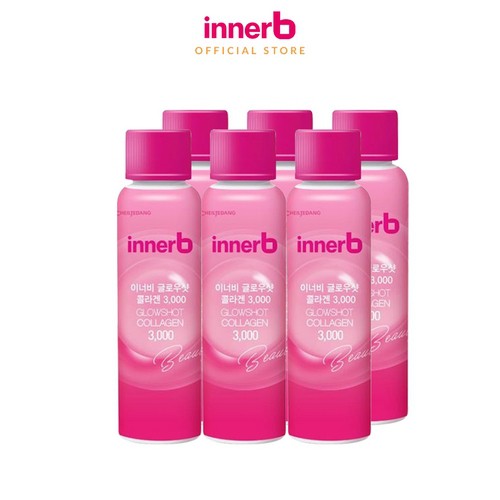 Bộ 3 hộp nước uống Collagen Vitamin C sáng da InnerB Glowshot (50mlx6) | Thế Giới Skin Care