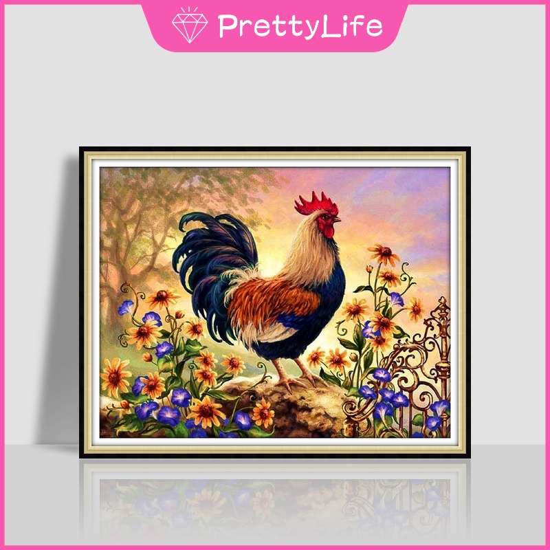 Bộ Tranh Đính Đá 5D Họa Tiết Chú Gà Con Độc Đáo Kích Thước 50x40cm Diy Dùng Trang Trí Nhà Cửa