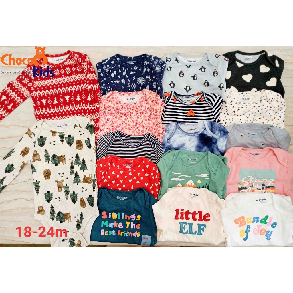 Set 2 Body Chip cho bé trai bé gái dài tay bộ áo liền thân HÀNG ĐẸP CHUẨN