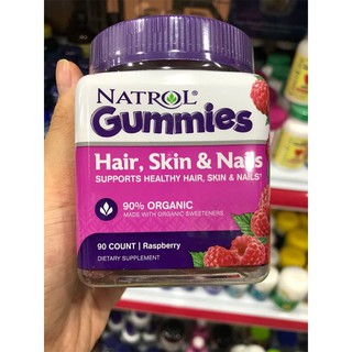 Kẹo dẻo đẹp da móng tóc Natrol Gummies Hair Skin Nails 90 viên