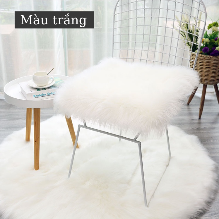 Thảm Lông Lót Ghế Ô Tô, Thảm Lông Trải Sàn Lông Cừu Mềm Mại, Chụp Ảnh Decor Phòng