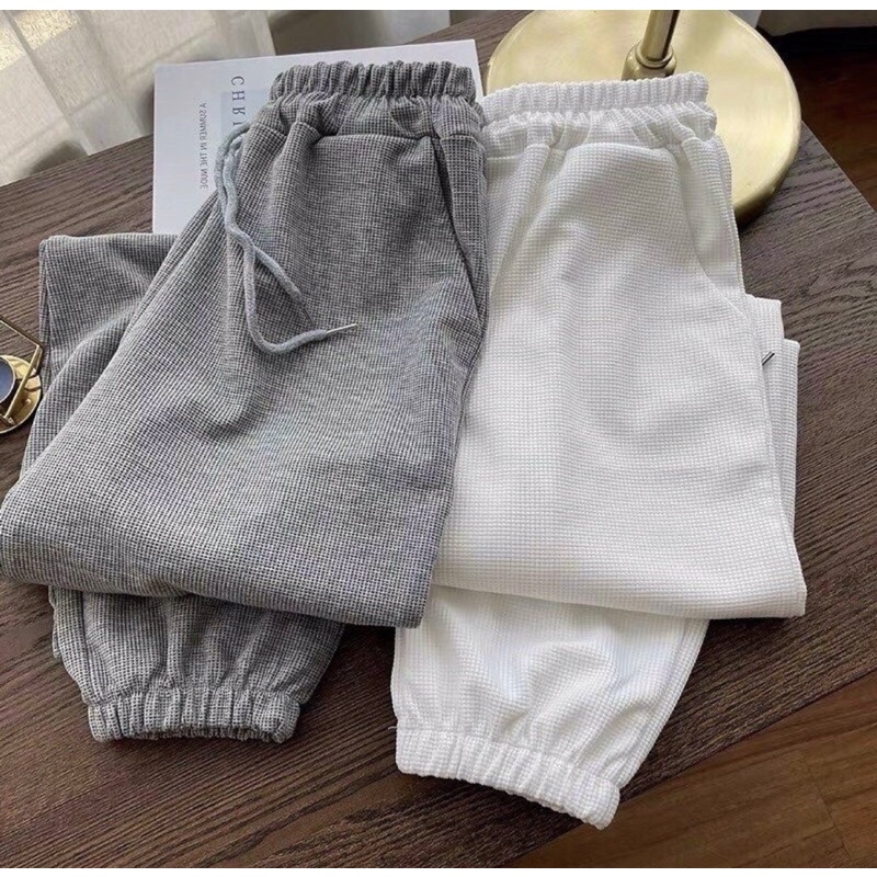 Quần jogger thể thao unisex dày dặn phong cách ulzzang , Quần ống rộng chất tổ ông