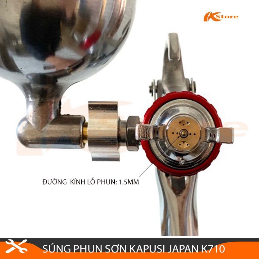 THIẾT BỊ PHUN SƠN KAPUSI JAPAN ĐẦU BÉC 1.5 - SÚNG PHUN SƠN