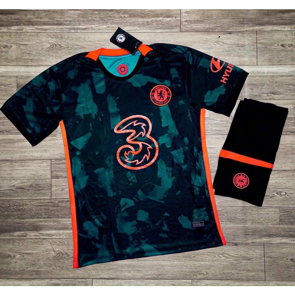 Bộ Áo Bóng Đá Chelsea Xanh Rêu Vải Gai Thái Cao Cấp - Bộ Đồ Đá Banh Nam PP Bởi Be Happy Sport