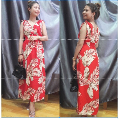 Maxi rút vai đắp chéo-Tole thái