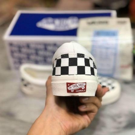 Giày thể thao Van's vaul lười caro, giày sneaker slip on caro lười cực hot dành cho học sinh full hộp bill