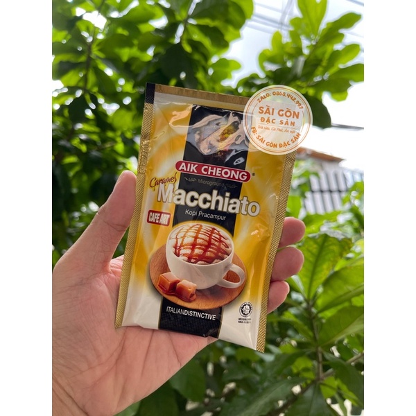 Cà Phê Gói Aik Cheong Malaysia Macchiato Caramel Hòa Tan 12 Gói x 25 Gam SÀI GÒN ĐẶC SẢN