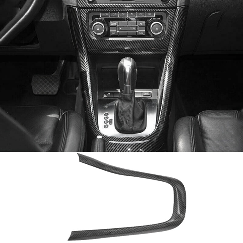 Bảng điều khiển trung tâm bằng sợi Carbon Gear Shift Khung trang trí nắp loại U cho Golf 6 MK6 2008-2012 Phụ kiện