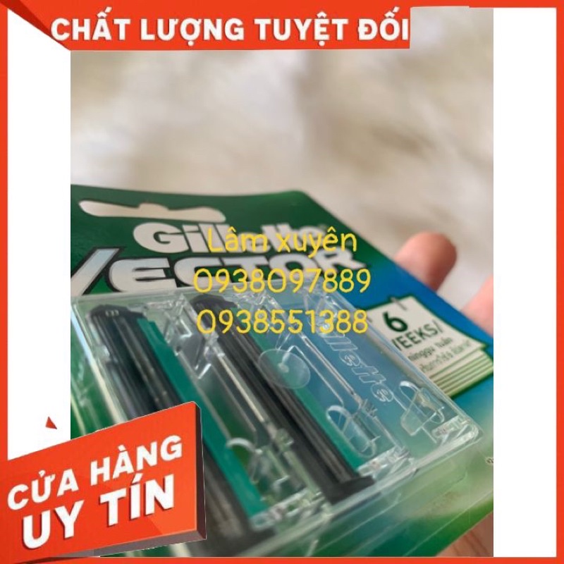 Lưỡi dao cạo GILLETTE VECTOR  25K/VỈ  2 cái FREESHIP Lưỡi lam được làm từ thép không rỉ sét, dễ dàng thay thế,