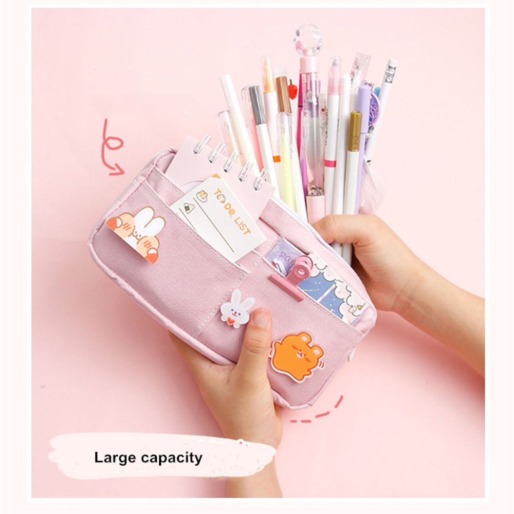 Túi Đựng Bút Bằng Vải Canvas Chống Thấm Nước Có Sức Chứa Lớn Nhiều Màu Sắc