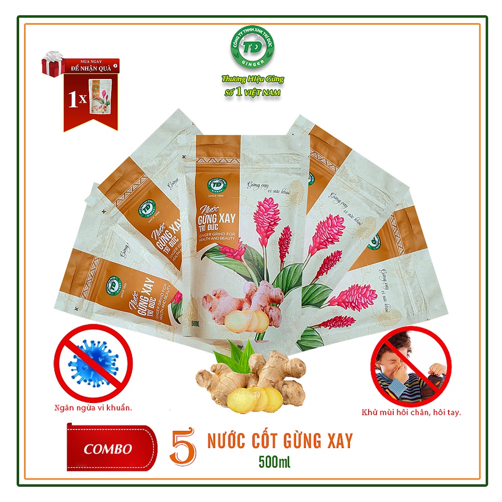 [Combo] 5 gói Nước Cốt Gừng Xay dùng tắm bé hoặc ngâm chân