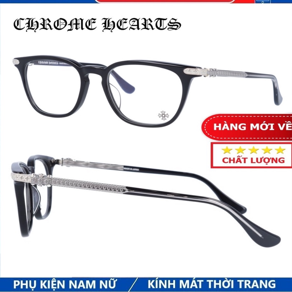 Gọng kính cận vuông Chrome hearts Cao Cấp vuông nam nữ , chân cốt kim loại bền đẹp thời trang 9029