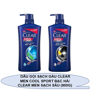 DẦU GỘI SẠCH GÀU CLEAR MEN COOL SPORT BẠC HÀ/ CLEAR MEN SẠCH SÂU (900G)
