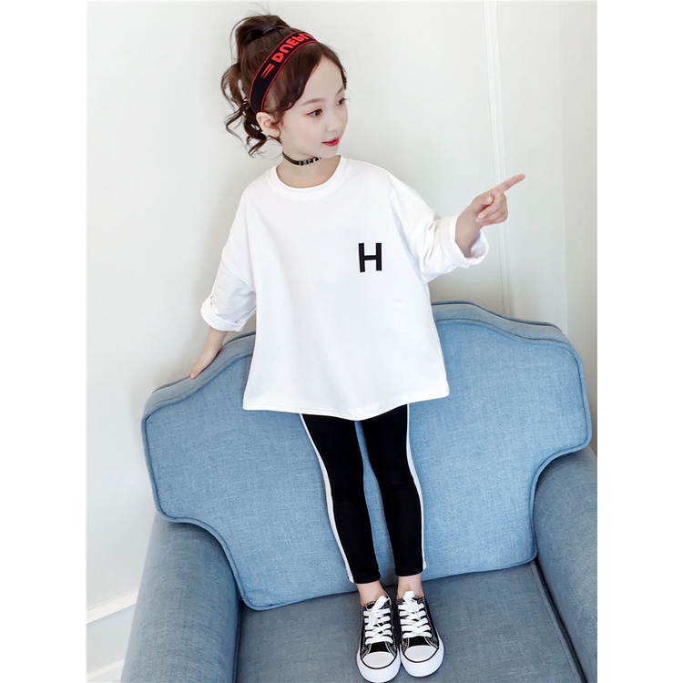 Áo Thun Tay Dài Phong Cách Phương Tây Thời Trang Xuân Thu 2021 Dành Cho Bé Gái