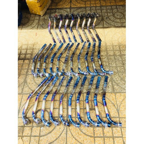 Cổ pô xe wave inox xi xanh titan