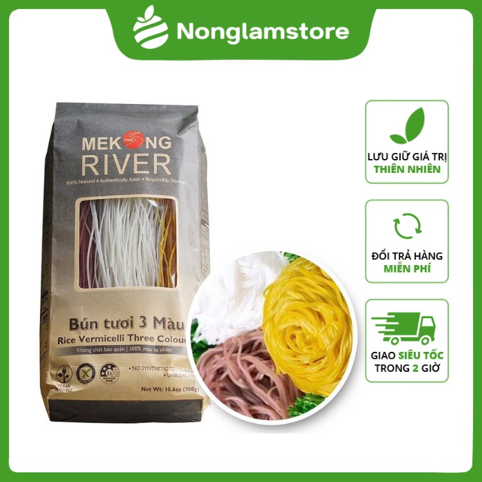 Bún Tươi Ba Màu Rice Vermicelli Three Colours 300g