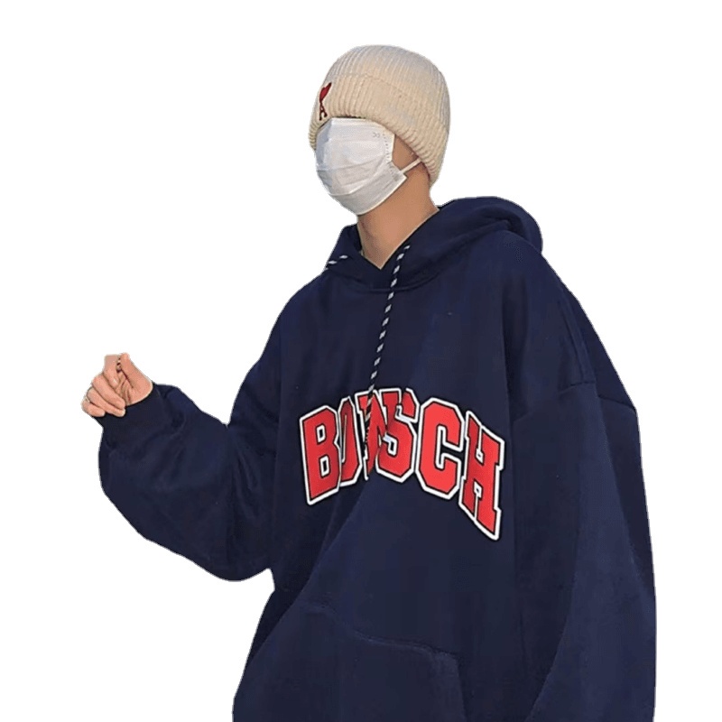Áo Hoodie Dáng Rộng In Chữ Thời Trang Hàn Quốc Chất Lượng Cao Size M-5XL Cho Nam