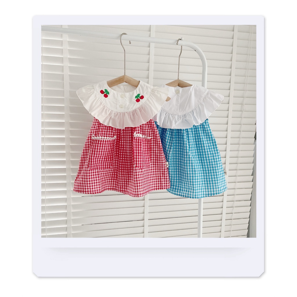 Váy baby doll kẻ caro đáng yêu cho bé gái