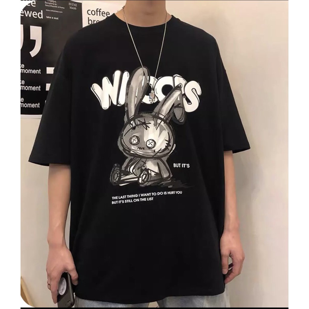 Áo Thun Unisex Nam Nữ Form Rộng Tay Lỡ BUNNY WIOOPS THỎ TAI DÀI UIzzang AT76