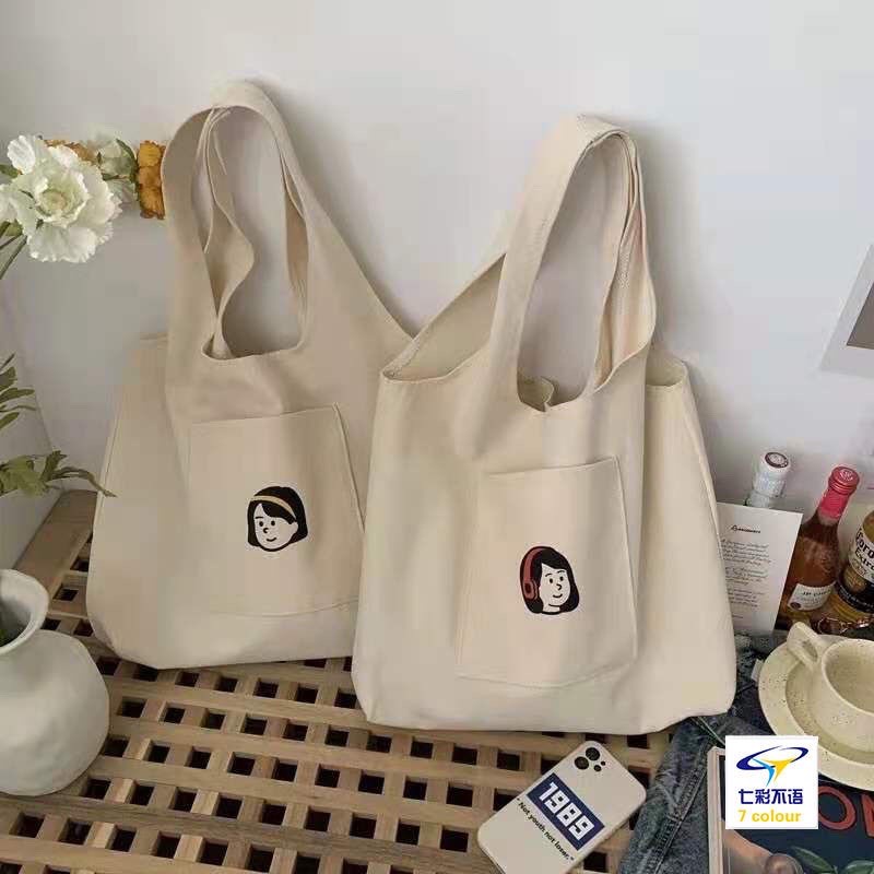 Túi vải canvas Tote Đeo Vai Phong Cách Nhật Bản Cao Cấp Đi Học Đi Chơi Giá Rẻ Thời TrangHazin