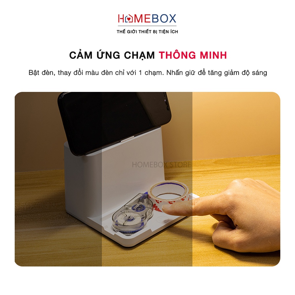 Đèn bàn học làm việc đọc sách sạc tích điện cảm ứng 3 màu ánh sáng - Đèn học LED mini chống cận thị có tăng giảm sáng