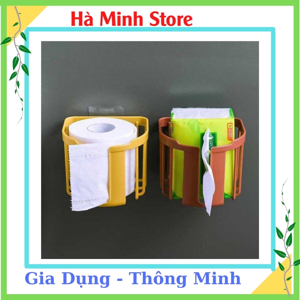 [Giá Sập Sàn] Giỏ Đựng Giấy Vệ Sinh - Giá Để Giấy Vệ Sinh Gắn Tường Tiện Dụng Tặng Kèm Mếng Dán