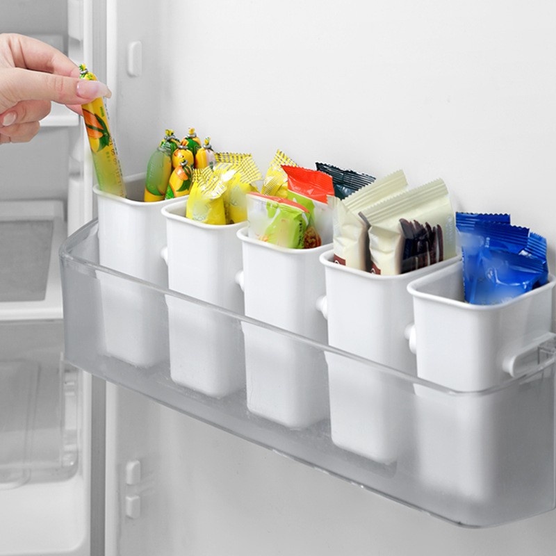 1 Hộp Đựng Thức Ăn Vặt / Rau Củ Để Tủ Lạnh Chia Ngăn Tiện Lợi