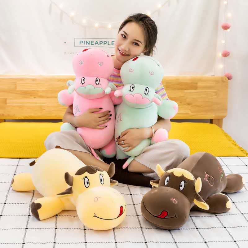 Bộ Chăn gối văn phòng bê hai sừng 2in1. Gấu bông đẹp cho bé (gia dung tien ich 68)(#Gối_Chăn)