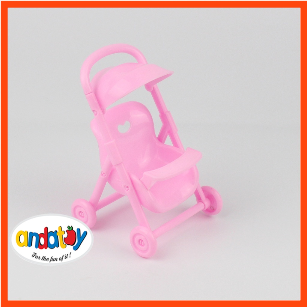 Xe đẩy búp bê màu hồng đáng yêu phụ kiện búp bê ANDATOY AD908