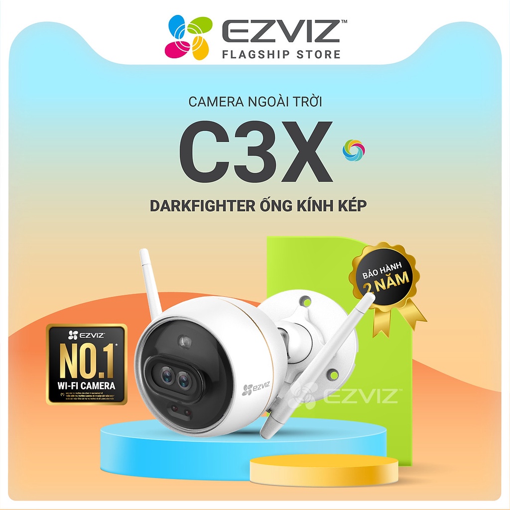Camera Wifi EZVIZ C3X 1080P Bản mắt kép Tích hợp AI, đàm thoại 2 chiều, ban đêm có màu - Hàng Chính hãng