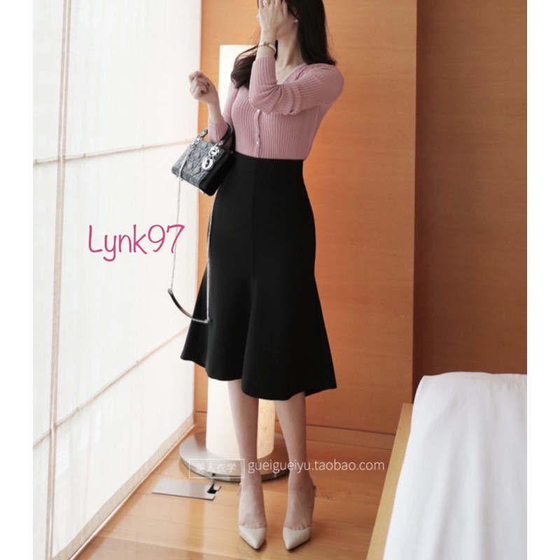 Chân váy dài đuôi cá nữ tính nhẹ nhàng phong cách Hàn Quốc đen, trắng , xanh than, hồng phấn/chân váy dài công sở
