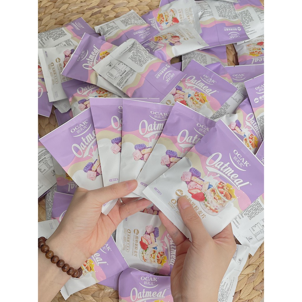 Ngũ cốc Ocak vị viên sữa chua hoa quả, gói 40g, ăn sáng, Tiêu Chiến, hỗ trợ giảm cân hiệu quả, ăn kiêng Ankobe | BigBuy360 - bigbuy360.vn