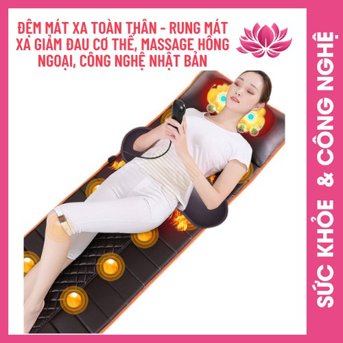 Đệm Massage 💝FREESHIP💝 Nệm Mát Xa Toàn Thân - Rung Mát Xa Giảm Đau Cơ Thể, Massage Hồng Ngoại, Công Nghệ Nhật Bản