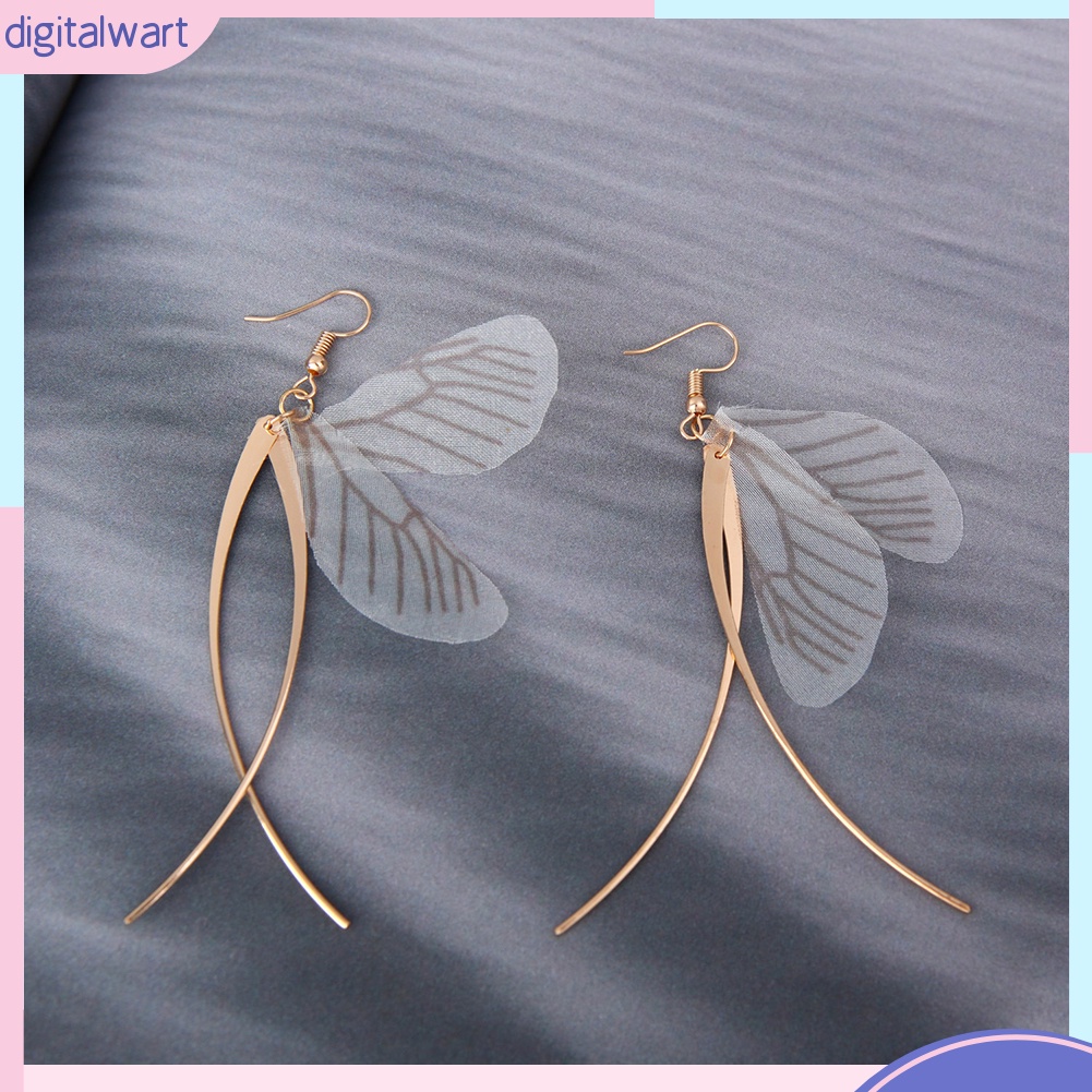 Cặp khuyên tai dáng dài phối cánh bướm xinh xắn cá tính dành cho nữ